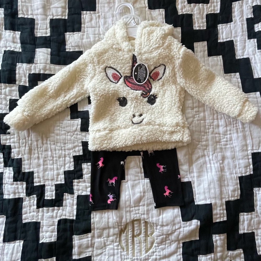 Sequin Unicorn Hoodie W/Matching Leggings